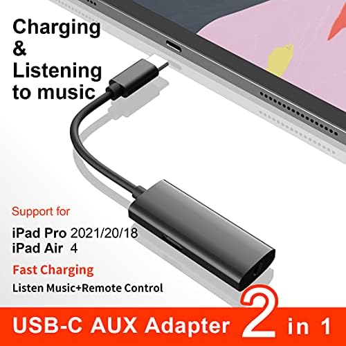 USB C için 3.5 mm Kulaklık jak adaptörü ile Hızlı Şarj, ıvoros Tipi - C Ses Kulaklık Aux Splitter, Çalışma için iPad Pro / Hava