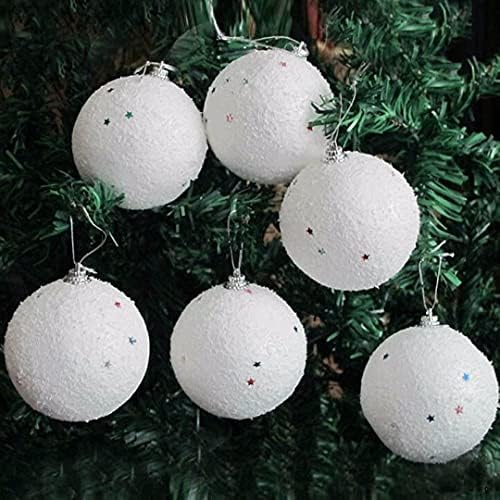ZTTZX Beyaz 6 Adet Noel DIY Kartopu Topları Parti Süsler Noel Ağacı Asılı Dekorasyon (Renk: Beyaz, Boyutu: 5x5 cm)