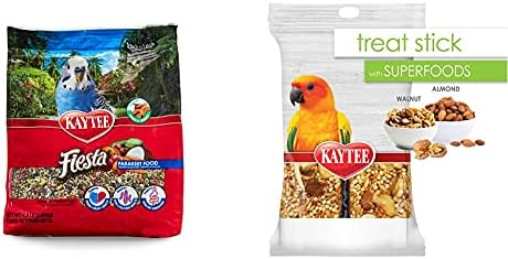 Muhabbet Kuşları ve Badem ve Ceviz Superfood Tedavi Çubukları için Kaytee Fiesta