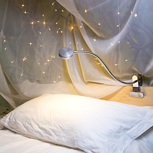 Eyocean LED Reading Light, Yatak Başlığı, Yatak Odası, Ofis için Kısılabilir Kelepçe ışığı, 3 Mod ve 9 Karartma Seviyesi, Esnek