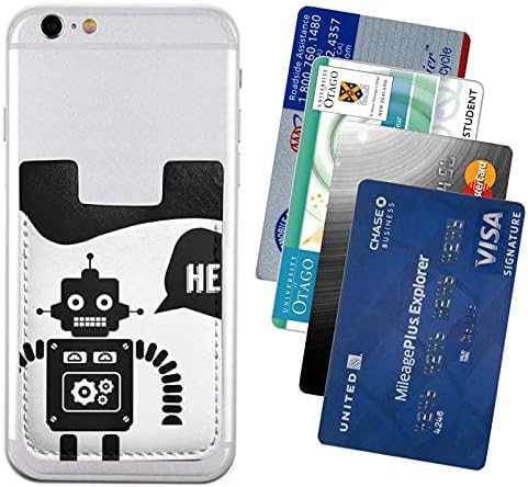 Siyah Robot Telefon kartı tutucu Cep Telefonu Sopa Kart Cüzdan Kol Cep Telefonu Geri Sopa Cüzdan