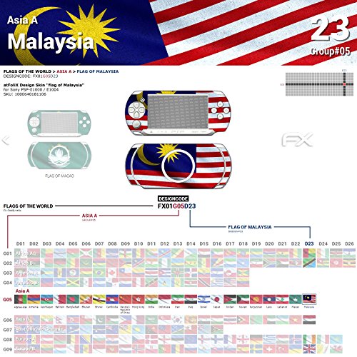 Sony PSP-E1000 / E1004 tasarım cilt Malezya bayrağı çıkartma PSP-E1000 / E1004 için