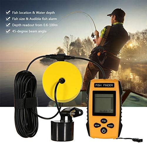 100 M Taşınabilir El Balık Bulucu, Hassas Sonar Sensör Sensörleri, Geniş Uygulama Yelpazesi, LCD Ekran Anti-Parazit, Kablolu