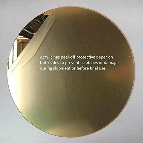 60 Lazer Kesim Altın Ayna Akrilik Boş Yuvarlak Diskler Pürüzsüz Kenar Pleksiglas Daireler 1/8 inç (3mm) Delikli veya Deliksiz