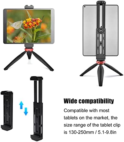 Akozon Ayarlanabilir tablet tripod bağlama aparatı Adaptörü Evrensel Alaşım tablet Standı Soğuk Ayakkabı Dağı ve 1/4 inç Vida