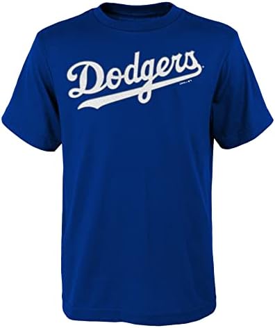 Outerstuff MLB Erkek Gençlik (8-20) Los Angeles Dodgers Wordmark Kısa Kollu tişört