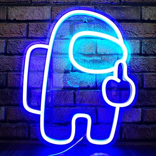 Aramızda Oyun Neon burcu haşhaş orta parmak LED burcu ışık Oyun odası dekor hediye Gamer için USB Powered Neon ışık adam mağara,