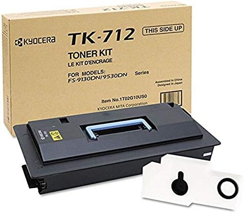 Kyocera 1T02G10US0 Model TK-712 Siyah Toner Seti FS-9130DN ve FS-9530DN Büyük Çalışma Grubu Yazıcılarla Kullanım için, Orijinal