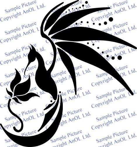 Slaf Ltd.şti. (89 x 94) Parlayan Vinil Duvar Çıkartması Peri Kuş Çiçek / Glow Karanlık Sanat Dekor Sticker / Fantezi Işıldayan