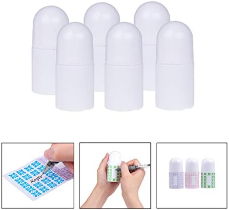 Doldurulabilir Roll-On Deodorant Şişeleri (6'lı Paket) - Boş-1 Oz ( 30 ml) - 20 Yazılabilir Çıkartma - Büküm Kapağı-Ev Yapımı