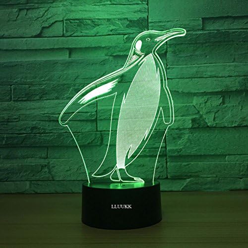 Penguen gece lambası Görsel 3D Lamba Hayvan Oyuncaklar masa Lambası USB Kablosu ile Renkli 7 Renk Değişimi Masa Dekorasyon ev