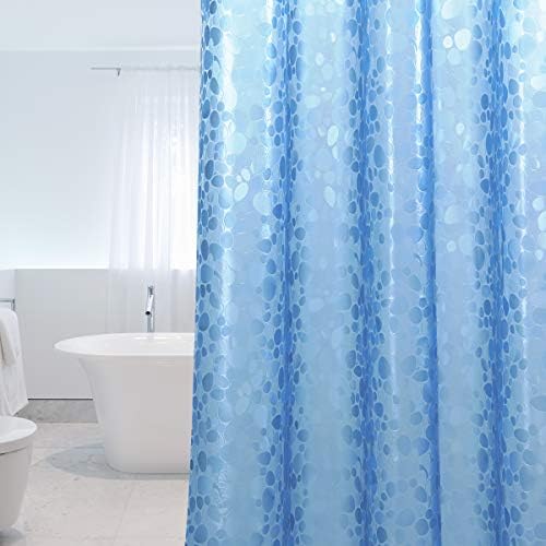 WELTRXE EVA Duş Perdesi Astarı, Tasarımlı Plastik Şeffaf Duş Perdesi Astarı, 72 x 72,12 Kanca