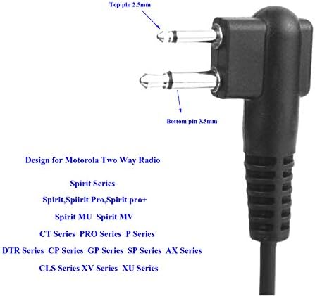 WODASEN M Kafa Kulaklık Motorola 2 Pin İki Yönlü Radyo için Mic ile 6 adet / paket