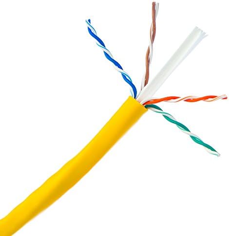 1000 Ayak Toplu Cat6 Ethernet Kablosu, 24 AWG, 350 Mhz, ETL Listelenen 4 Çift Telli Çıplak Bakır, Korumasız Bükümlü Çift(UTP)