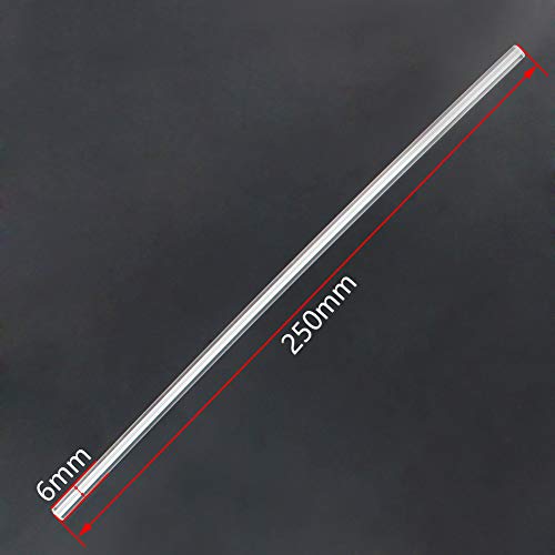 Jutagoss Düz Çizgi Akrilik Çubuk Katı Plastik Bar DIY El Sanatları için 6mm Çap 250mm Uzunluk Beyaz 4 Adet