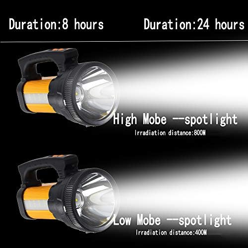 Şarj edilebilir LED El Feneri El Spot Işıkları, 8000 Lümen Süper Parlak 8000mAh Uzun Ömürlü El Feneri Işıldak 6 Işıklı Model