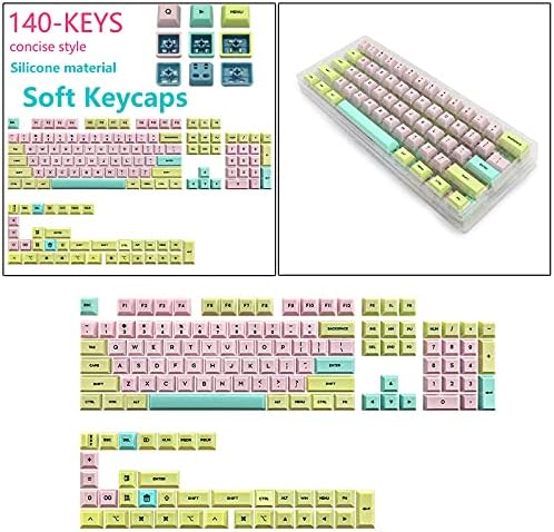 Shiwaki 140 Anahtar Silikon Mekanik Anahtarı Klavye Keycaps 140 Anahtar Temel Keycaps Dizüstü Masaüstü Bilgisayar için Su Geçirmez