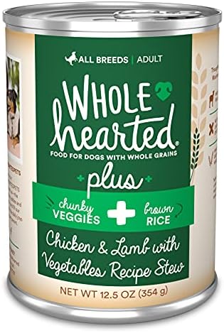 Petco Markası-WholeHearted Plus Kuzu, Sebze ve Kahverengi Pirinç Tarifi Kepekli Islak Köpek Maması ile Güveç