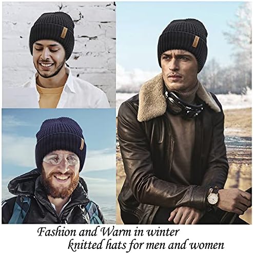 LAPİ.ZAPI Kış Şapka Erkekler için Polar Astarlı Kafatası Kap Manşet Bere Açık Kadın Spor Kap