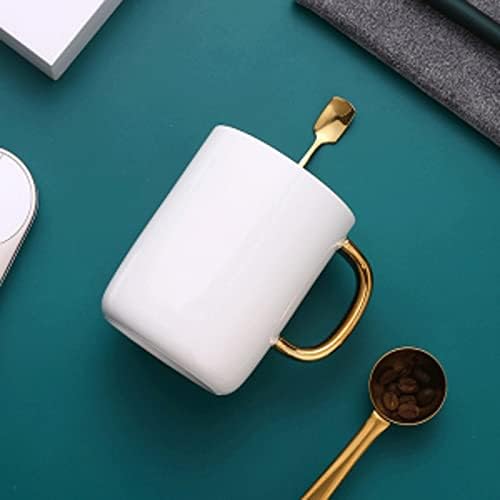 WJCCY Seramik Kapaklı Çay Kaşığı Beyaz Kahvaltı Kahve Süt Çay Bardağı Ofis HomeDrinkware Hediye (Renk: Beyaz, Boyutu: Bir boyut)