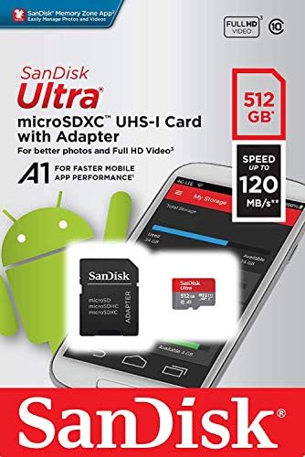 Samsung İ9500 için SanFlash Ultra 512 GB microSDXC Çalışır Doğrulanmış Güvenli Artı Garantili Özel Biçimlendirilmiş (A1/C10 /