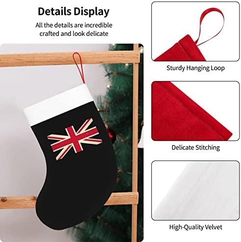 UPSHİRTPU İngiltere Bayrağı Birleşik Krallık Merry Christmas Çorap Çorap Tedavi Kılıfı Şeker hediye keseleri Süsler Tatil Noel