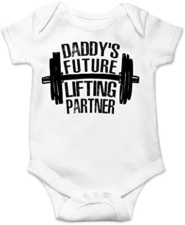 Babanın Gelecekteki Kaldırma Ortağı - Baba Gelecekteki Egzersiz Arkadaşı-Sevimli Bebek Tek Parça Bebek Bodysuit