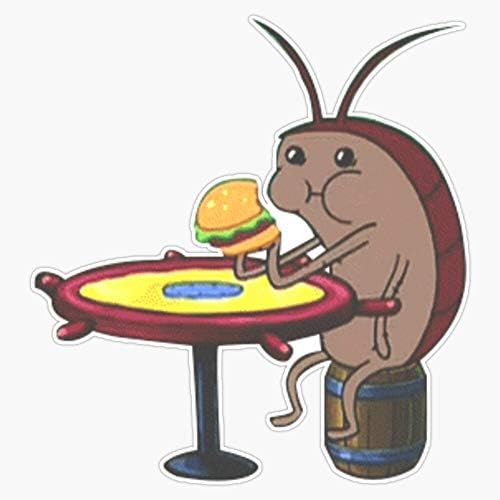 EMC Grafik Hamamböceği Yeme Krabby Patty Vinil Su Geçirmez Sticker Çıkartma Araba Dizüstü Duvar Pencere Tampon Sticker 5