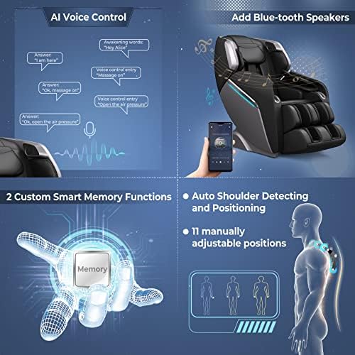 Giantex Masaj Koltuğu Tam Vücut, SL Parça Masaj Recliner Sıfır Yerçekimi masaj koltuğu w/Ses Kontrolü, LED ışıkları, mıknatıs