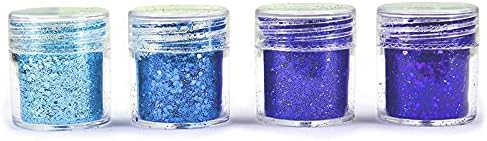 4 Adet Mavi Reçine Takı El Sanatları Şenlikli Uv Pigment Yapımı Mix için Bling Sequins Doldurur, B