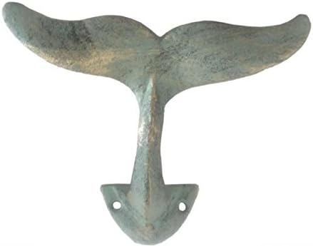 Antik Bronz Dökme Demir Dekoratif Balina Kancası 5 İnç-Dekoratif Kanca-Metal Duvar Kancası