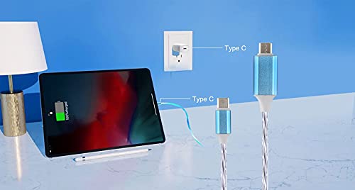 USB C'den USB C Kablosuna Hızlı Şarj 60W, KORABA 3FT LED Işıklı Tip C Şarj Kablosu Samsung Galaxy S21/S21+/S20+ Ultra, MacBook