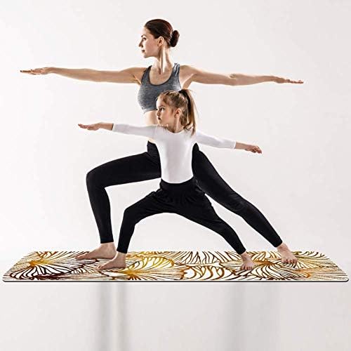 LORVIES Yapraklar Desen Yoga Mat Çevre Dostu Kaymaz Anti-Gözyaşı egzersiz ve fitness matı için Yoga, Pilates, Germe, Meditasyon,