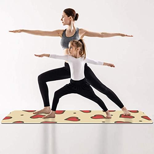 Unicey Pembe Kırmızı Kalp Aşk Desen Yoga Mat Kalın Kaymaz Yoga Paspaslar Kadınlar ve Kızlar için egzersiz matı Yumuşak Pilates
