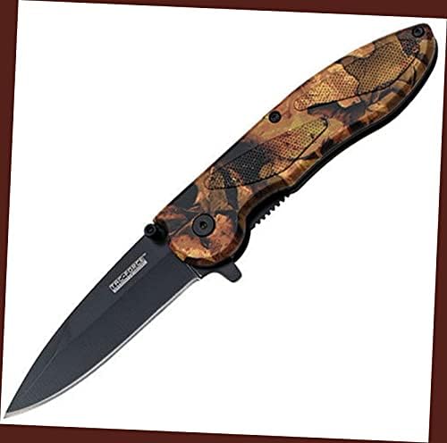 M-Tech 20-75BK Paslanmaz Çelik Sabit Bıçak Keskin av bıçağı Çift Kenar / Kısmi Tırtıklı Saten / Siyah