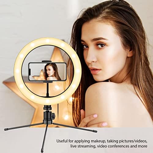 Parlak Selfie Halkası Üç Renkli Işık, Canlı Yayın/Makyaj/YouTube/TikTok/Video/Çekim için Uzaktan Kumandalı Samsung Galaxy S 4