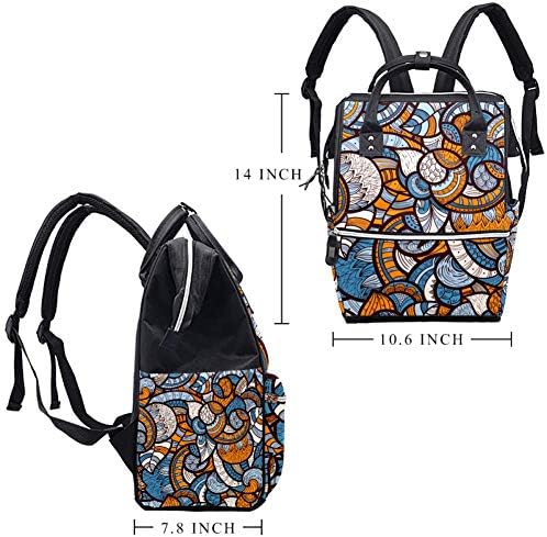 Etnik Doodle çiçek desen bebek bezi sırt çantası su şişesi çanta çanta değiştirme