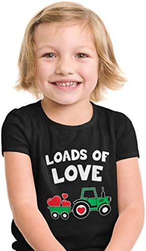Erkek Sevgililer Günü gömlek Traktör Yükler Aşk Yürümeye başlayan bebek çocuk T-Shirt