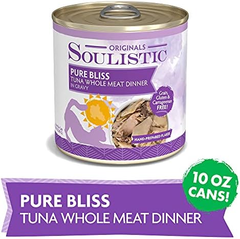 Soulistic Originals Pure Bliss Ton Balığı Soslu Islak Kedi Mamasında Bütün Et Yemeği, 10 oz., 8, 8 X 10 ONSLUK kasa