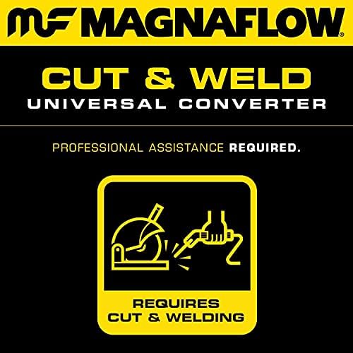 MagnaFlow Üniversal Katalitik Konvertör California Grade CARB Uyumlu 447256-Paslanmaz Çelik 2.5 in Giriş / Çıkış Çapı, 16in Toplam