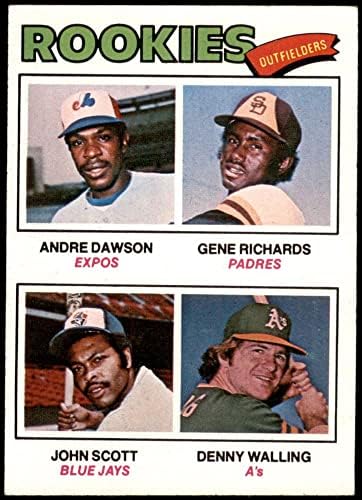 1977 Topps 473 Çaylak Dış Saha Oyuncuları Andre Dawson / Gene Richards / John Scott / Denny Walling Expos / Padres / Mavi Jays