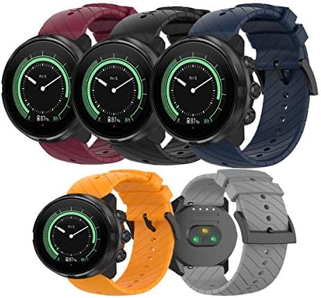 TenCloud Bantları ile Uyumlu Suunto 7/9 Baro, ayarlanabilir Kayış 24mm Yedek Silikon Çizgili Spor Band için Suunto 7 GPS Smartwatch