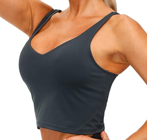 Kadın Longline Spor Sutyen Wirefree Yastıklı Orta Destek Yoga Bras Gym Koşu Egzersiz Tank Tops