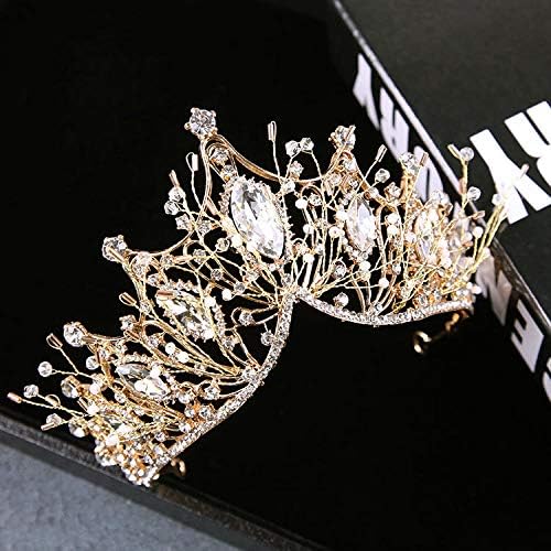 Taç saç Aksesuarları Gelin Prenses Retro Bayan Modelleri Altın Kristal saç tokası Basit Asil Narin Düğün Muhteşem Kutsal Lüks