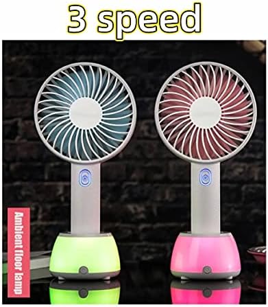 3 Hızları Mini masa fanı, şarj edilebilir pil Kumandalı Fan ile led ışık ve 2000 mAh Pil, taşınabilir USB Fan Sessiz için ev,