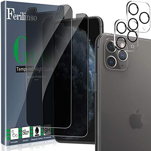Ferilinso [4 Paket] 2 Paket ekran koruyucu koruyucu + 2 Paket Kamera Lens Koruyucu iPhone 11 Pro Max( 6.5’), parlama Önleyici