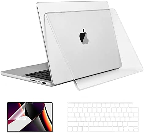 EooCoo Hard Case Temizle için Uyumlu Yeni MacBook Pro 16 İnç Kılıf Yayın 2021 Modeli M1 Pro M1 Max A2485 ile Klavye Kapak, Ekran