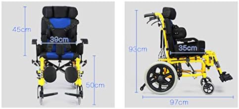 Hafif Katlanır Çocuk Tekerlekli Sandalye Sürüş Tıbbi, Serebral Palsi Çocuk Tekerlekli Sandalye Araba Çok Fonksiyonlu Engelli
