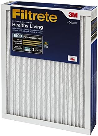 Filtre Sağlıklı Yaşam Ultimate Alerjen Azaltma HVAC Hava Filtresi, MPR 1900, 23,5 x 23,5 x 1, 6'lı Paket