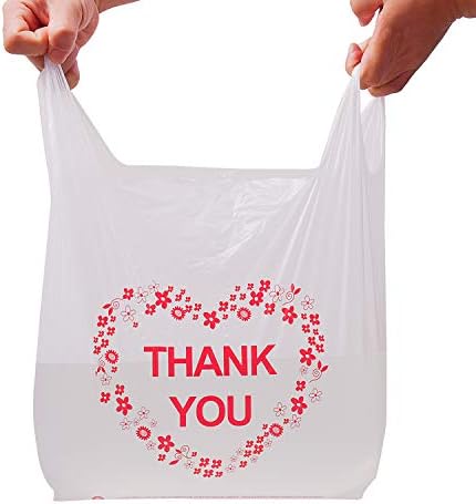 Teşekkür Ederim T Shirt Çanta, LazyMe Bolsas De Plastico Para Negocio, Plastik Bakkal Torbaları Beyaz Sağlam Saplı Mal Çantaları,